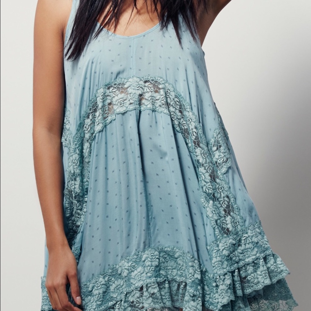 ISO free people she swings slip dress lg sea glass